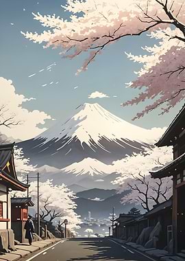 Mount Fuji Cherry Blossom Landscape