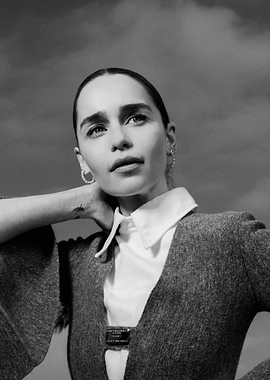 Emilia Clarke Black and White Portrait