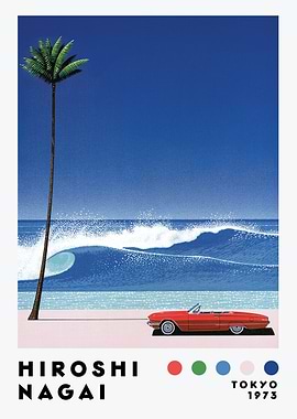 Hiroshi Nagai: Beach Scene with Car