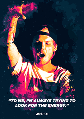 Avicii Portrait with Quote