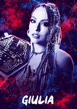Giulia wrestling champion digital art portrait