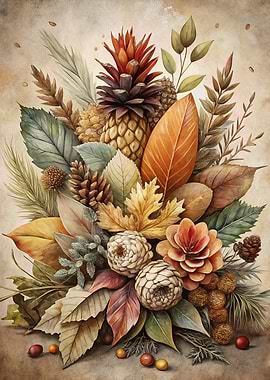 Autumnal Still Life with Pineapple