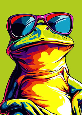 Cool Frog with Sunglasses Pop Art