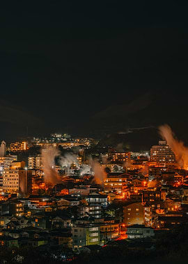 Beppu Cityscape at Night, Japan