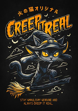 Creep It Real Halloween Cat