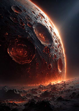 Fiery Planet Surface