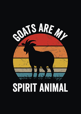 Goats Are My Spirit Animal Retro Design