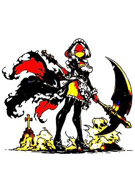 Anime Grim Reaper Maid with Scythe