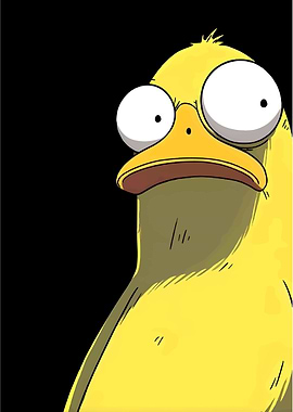 Cartoon Yellow Bird with Wide Eyes