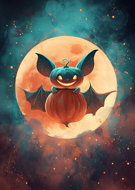 Halloween Pumpkin Bat