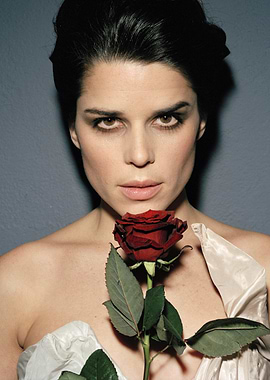 Neve Campbell with Red Rose Portrait
