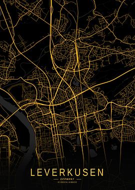 Golden Leverkusen City Map