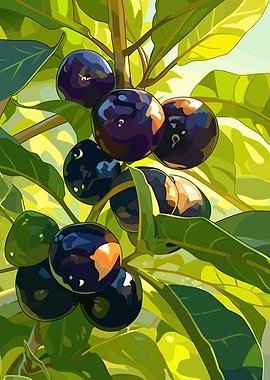 Jabuticaba Fruit on Tree Branch