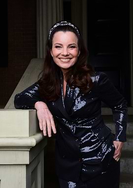 Fran Drescher in a sparkling suit