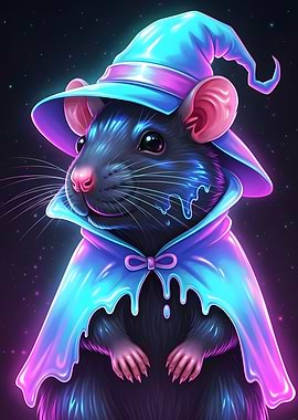 Wizard Rat with Glowing Outfit