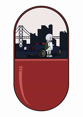 Anime Girl, Car, and Cityscape Capsule