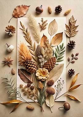 Autumnal Still Life with Natural Elements