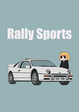 Rally Sports Car with Anime Character