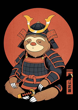 Samurai Sloth Illustration