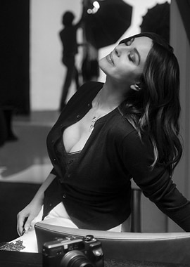 Black and White Portrait of Woman