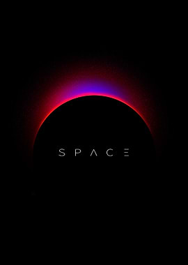 Minimalist Space Eclipse Digital Art