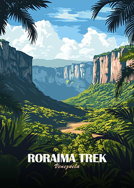 Roraima Trek Venezuela Landscape Illustration