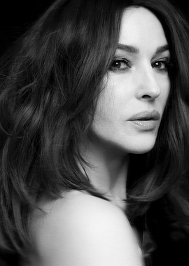 Monica Bellucci Black and White Portrait