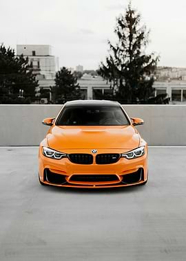 Orange BMW M4 Front View
