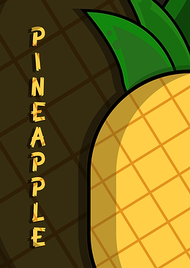 Cartoon Pineapple Illustration with Text