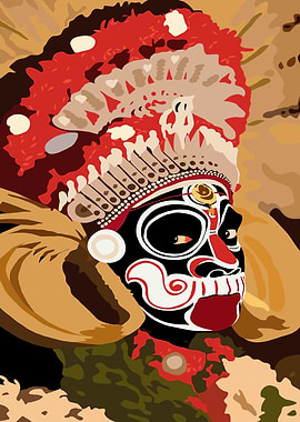 Theyyam Ritualistic Art Illustration