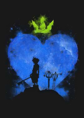 Kingdom Hearts Sora Silhouette with Keyblades