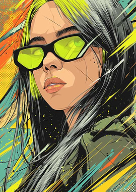 Billie Eilish Pop Art Portrait