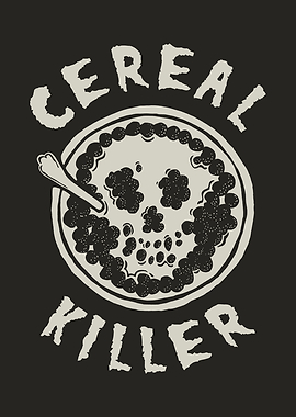Cereal Killer Skull Bowl Illustration