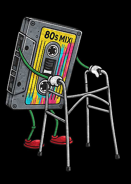 Retro Cassette Tape with Walker