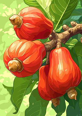 Cashew Fruit Illustration