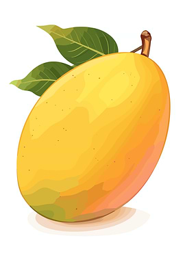 Illustration of a ripe mango fruit