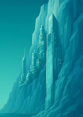 Futuristic City on Cliffside