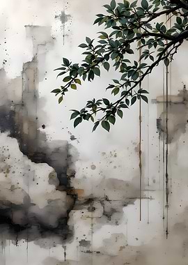 Abstract Tree Branch Painting