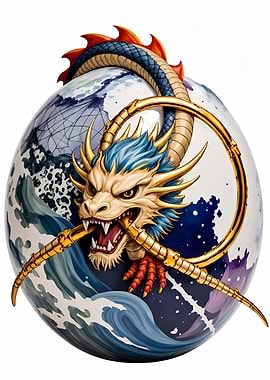 Abstract Fantasy #109 - Dragon and Globe Digital Art