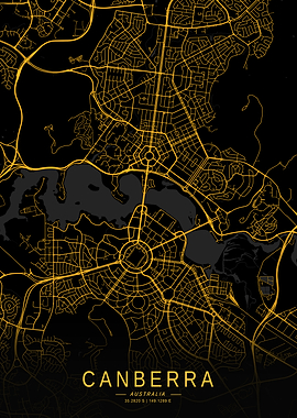 Golden Canberra City Map