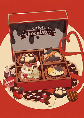 Cats Chocolate Box Valentine's Day