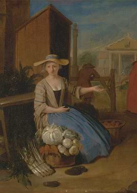 Vegetable Seller Painting