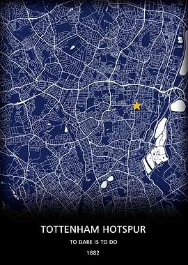 Tottenham Hotspur Map Art