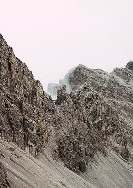 Rocky Mountain Peaks in Fog