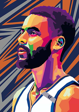 Basketball Player Colorful Portrait Illustration