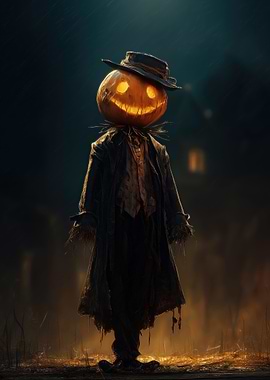 Halloween Pumpkin Scarecrow