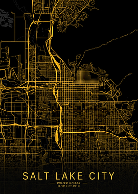 Golden Salt Lake City Map