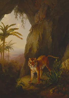 Tiger in Cave Painting