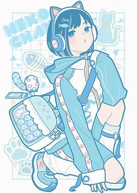 Neko Chan: Anime Cat Girl Illustration