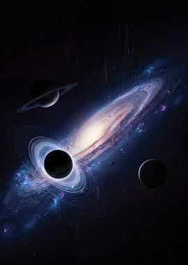 Cosmic Black Hole and Galaxy Art